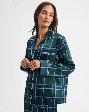 Silky Plaid Buddy Pajama Top