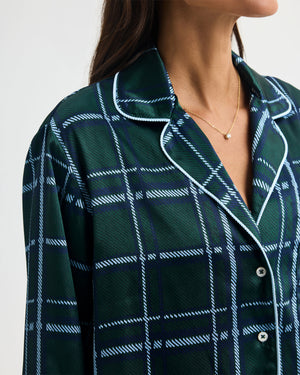 Silky Plaid Buddy Pajama Top